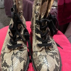 Schutz snakeskin combat boot